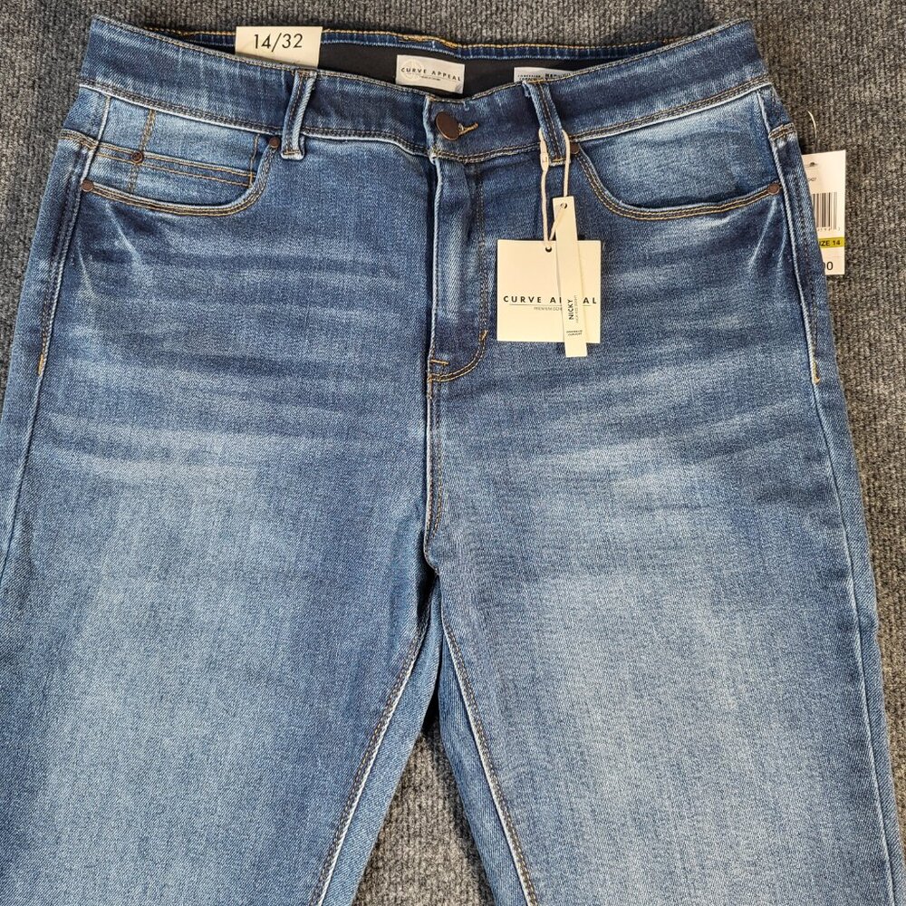 Curve Appeal Women's Jeans Size 14 Nicki High Rise Skinny Capri 14/32 - Picture 2 of 12